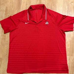 Nike Dri-Fit Polo Golf Shirt Men's 2XL Red Ohio State Buckeyes